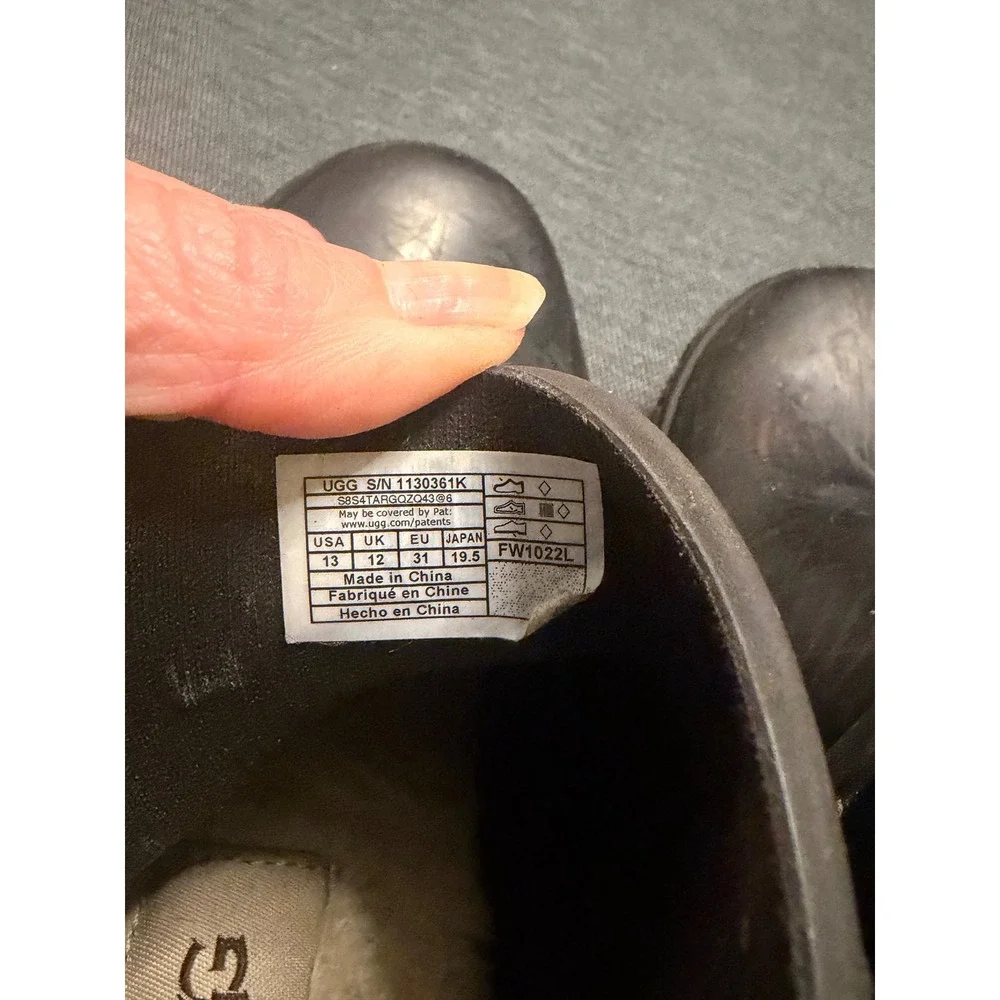 UGG Tasman Drizlita Black Waterproof‎ Rain Boots Kids Size 13 1130361K